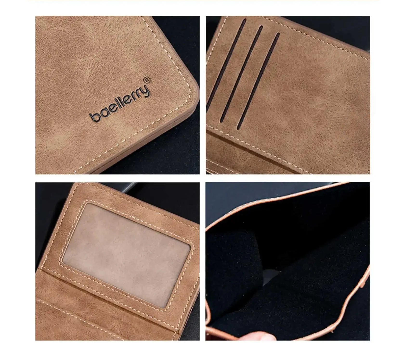 Thin Sanded Leather Multi-Card Driver's License Card Holder Simple Casual New Business Multi-Function Bifold Men's Short Wallet