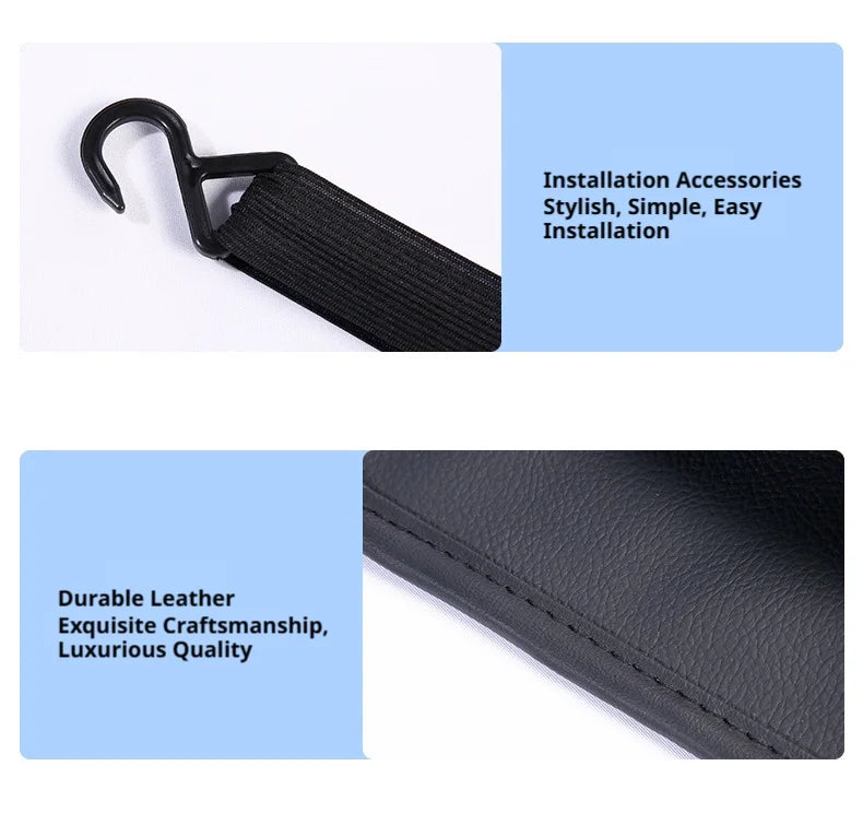 SEAMETAL Car Back Seat Organizer Tissue Holder PU Leather Storage Pocket Hanging Car Storage Bag for Backseat Universal Fit