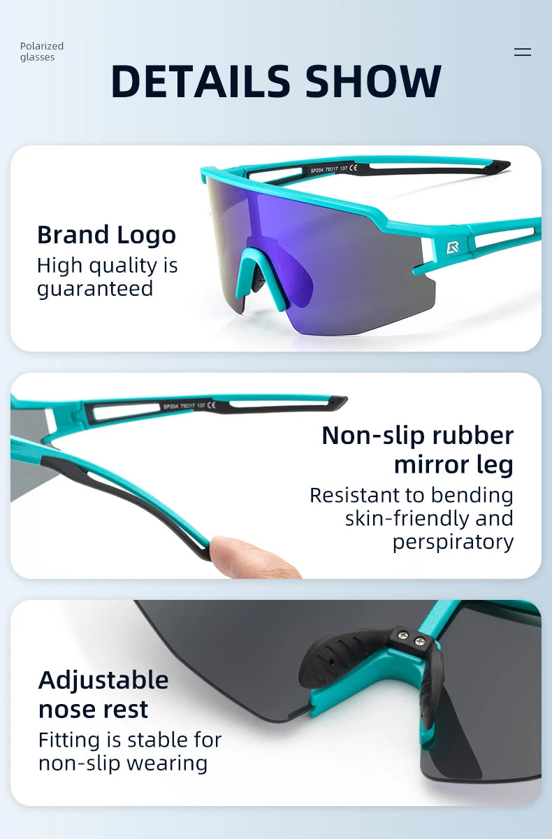 Occhiali da ciclismo ROCKBROS polarizzati con protezione UV400, occhiali da sole per bicicletta unisex fotocromatici, occhiali MTB e da strada