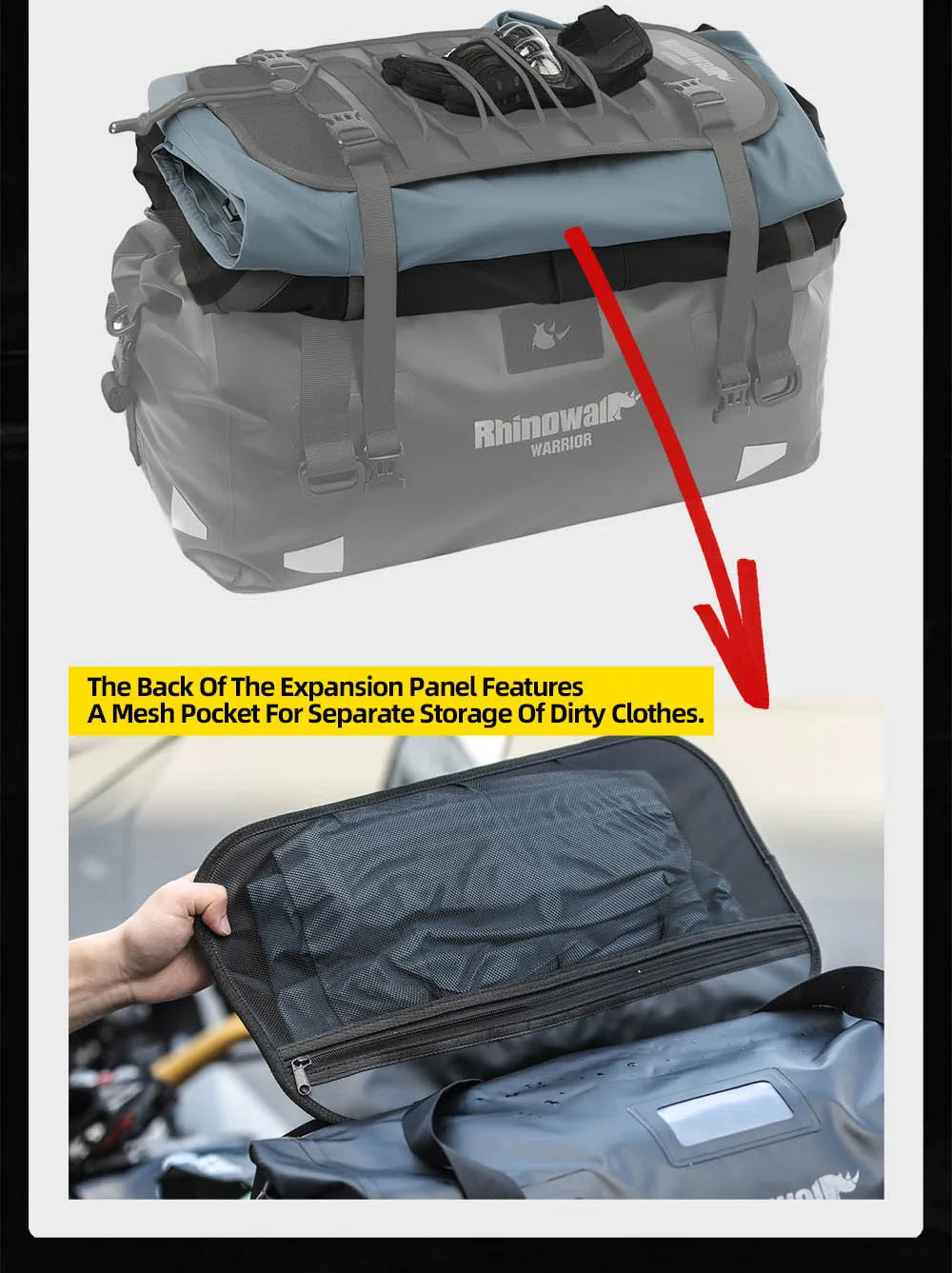 Waterproof Motorcycle Saddle Bag 20L 40L 65L Tail Seat Storage Pack