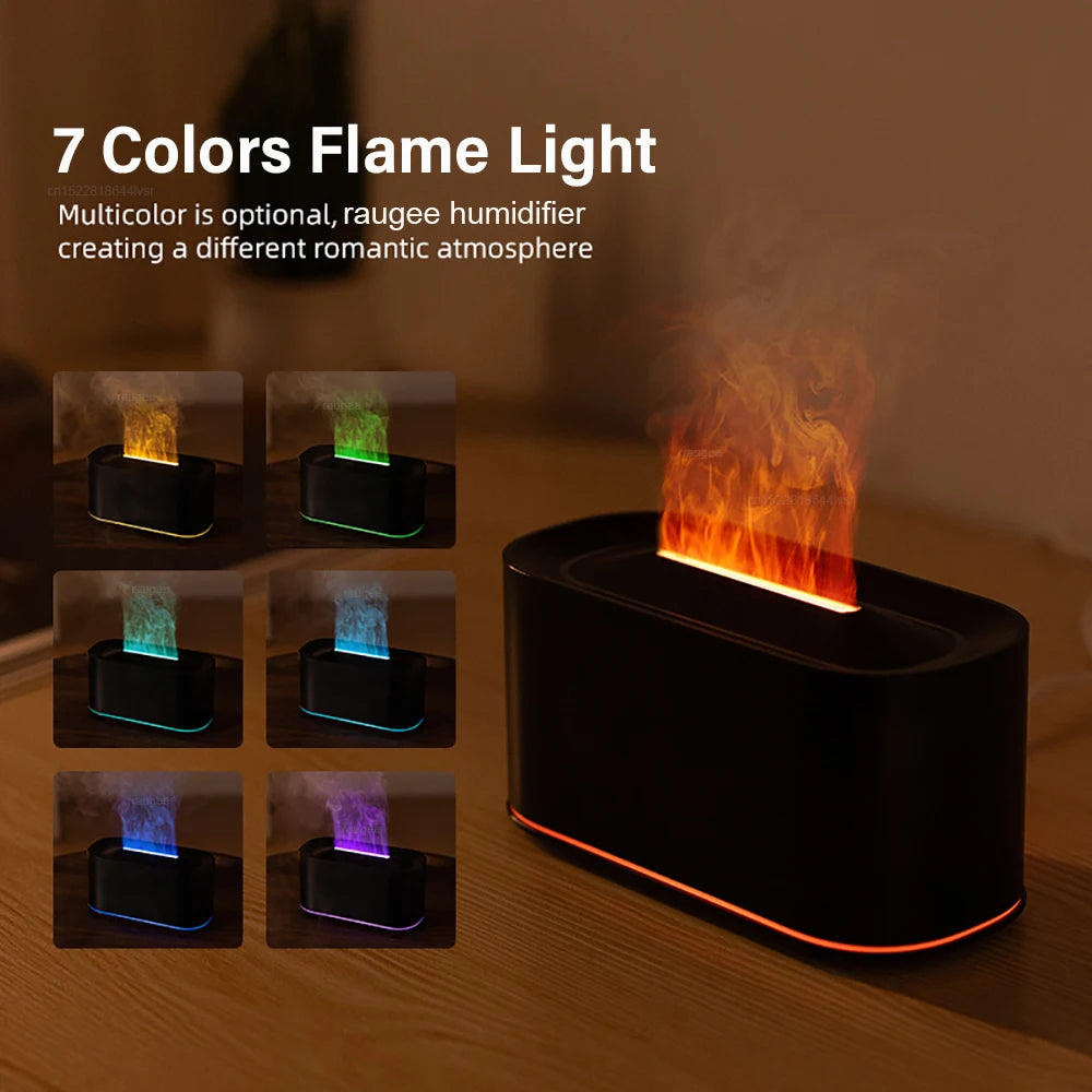Flame-Effect USB Aroma Diffuser with Coloured Light