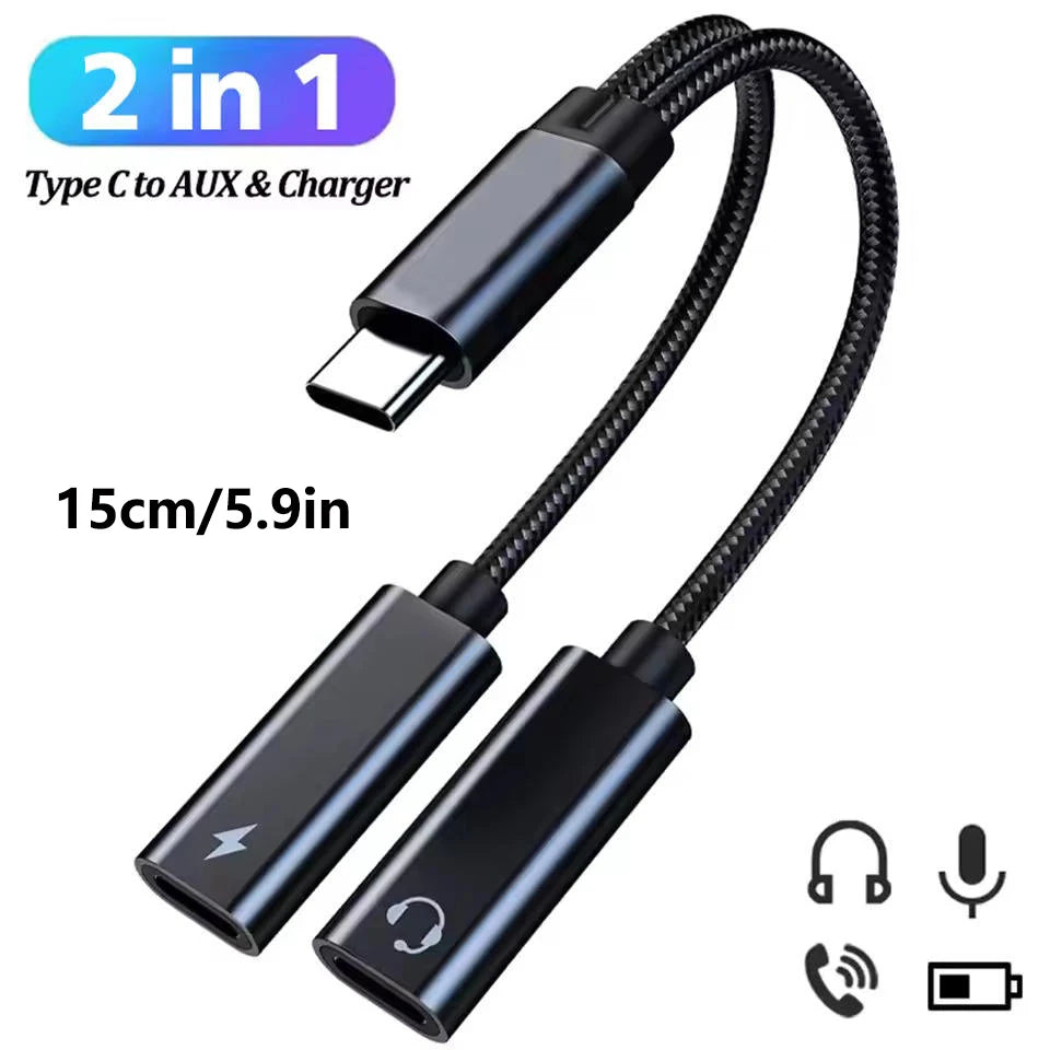 USB-C Audio and Charging Splitter Adapter