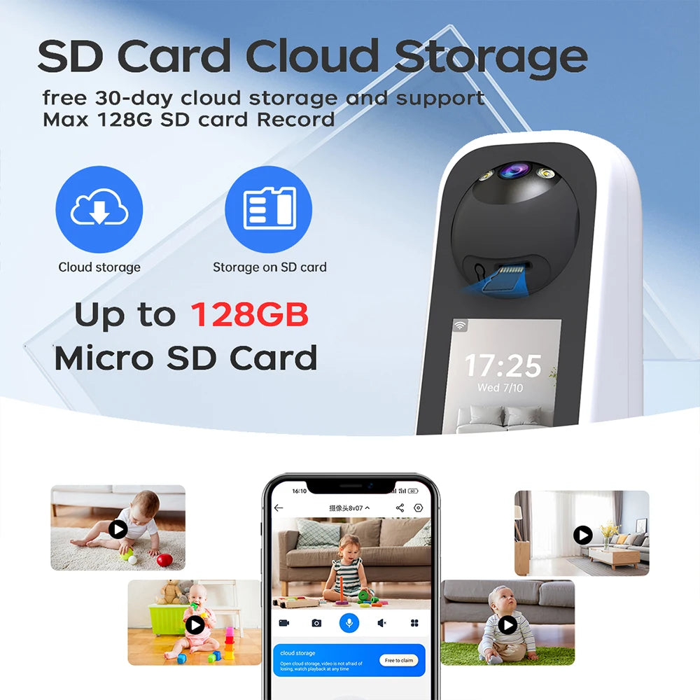 2K 3MP PTZ Baby Monitor with Video Calling and AI Tracking