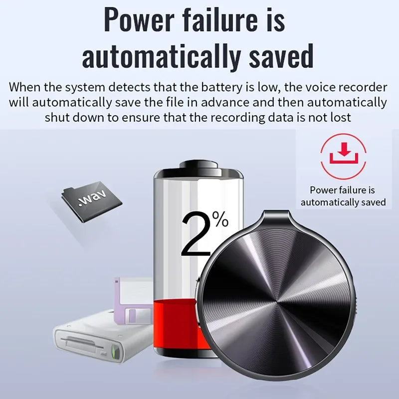 4GB-64GB Mini Keychain Voice Actiaved Recorder Portable HD Noise Reduction Microphone Digital Audio Sound Recording MP3 Player