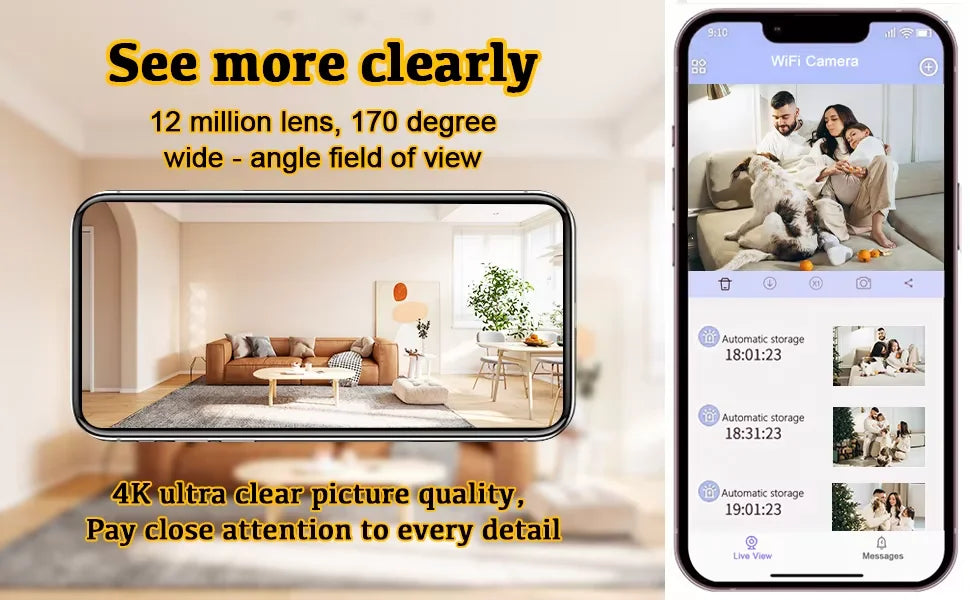 Mini 0,9-palcová domáca bezpečnostná kamera 1080P s nočným videním a detekciou pohybu