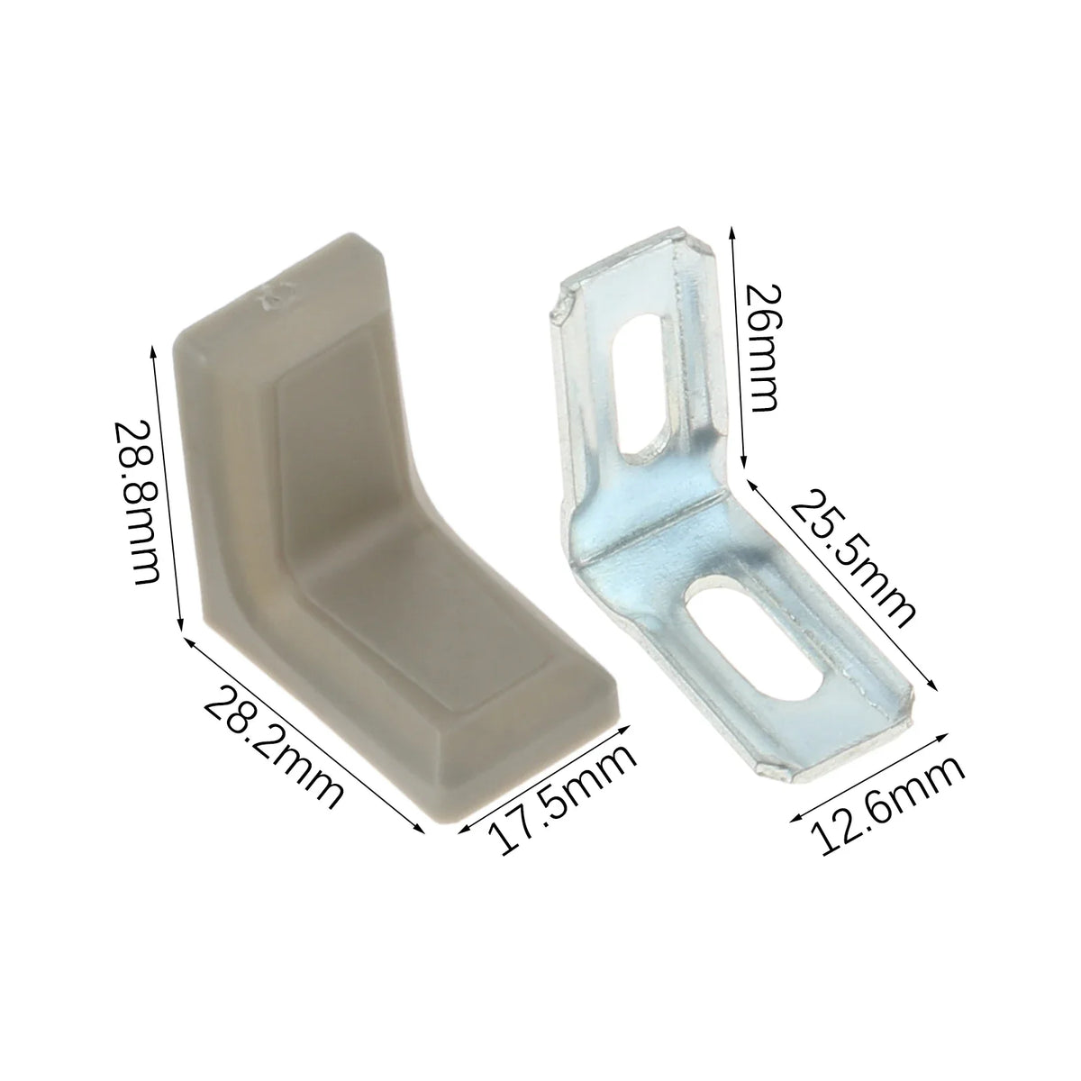 90-Degree Corner Brackets with Covers, 20 Pieces