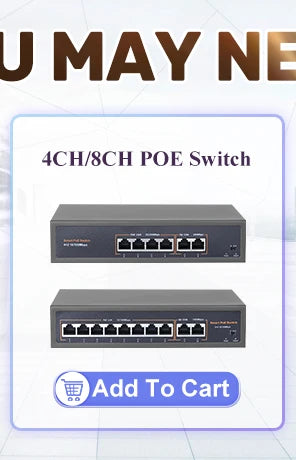 Techage 8MP 5MP 4MP 4K PoE IP Caméra H.265 Détection humaine AI Audio bidirectionnel Extérieur CCTV Surveillance ONVIF XMEYE