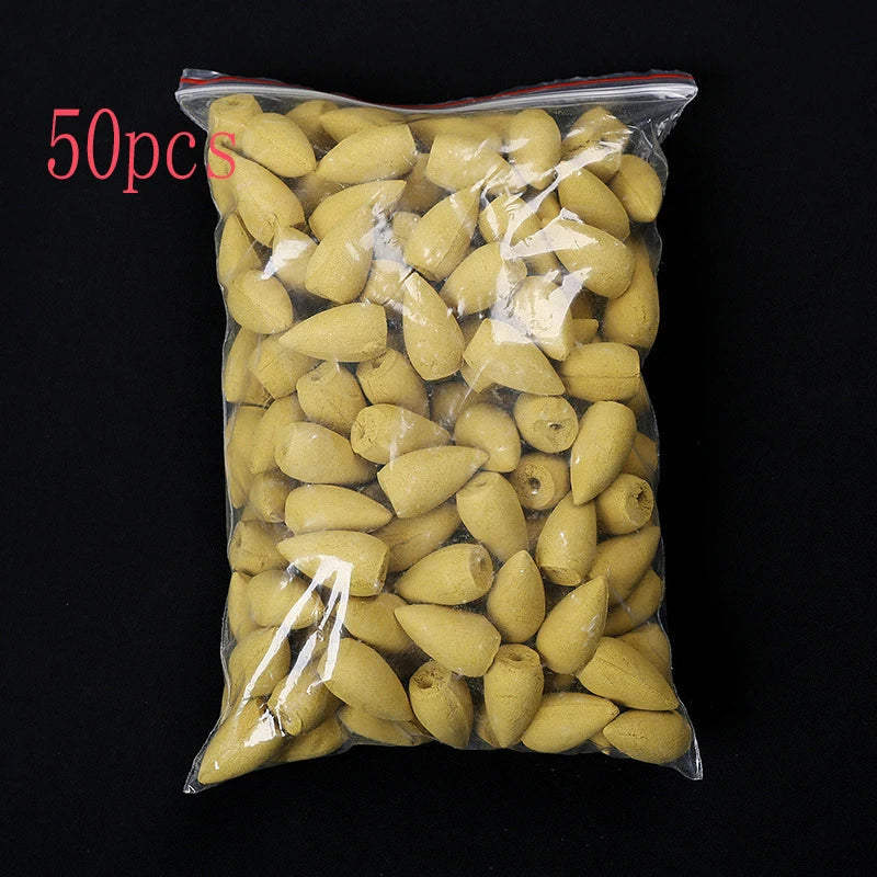 Mixed Waterfall Smoke Backflow Natural Incense Cone Incense Sandal Lavender Multi-scented Suitable for Places Tea Room Yoga Room