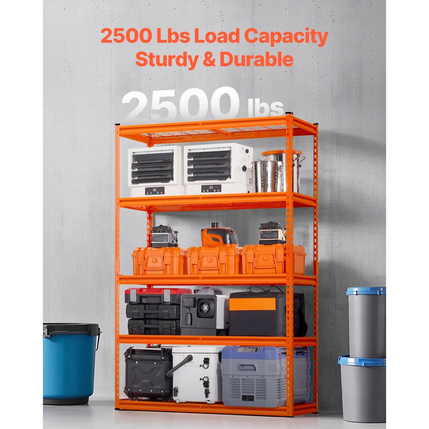 5-Tier Adjustable Metal Garage Shelving Unit 48" Wide Heavy Duty