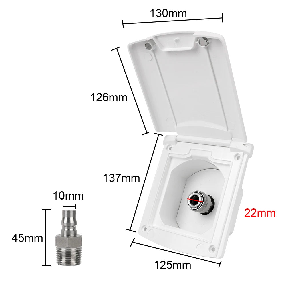 Caravan Accessories Water Inlet Outlet Hatch Filter Lockable Cover With 20mm Adapter Nozzles For Boat Marine RV Camper Car Van