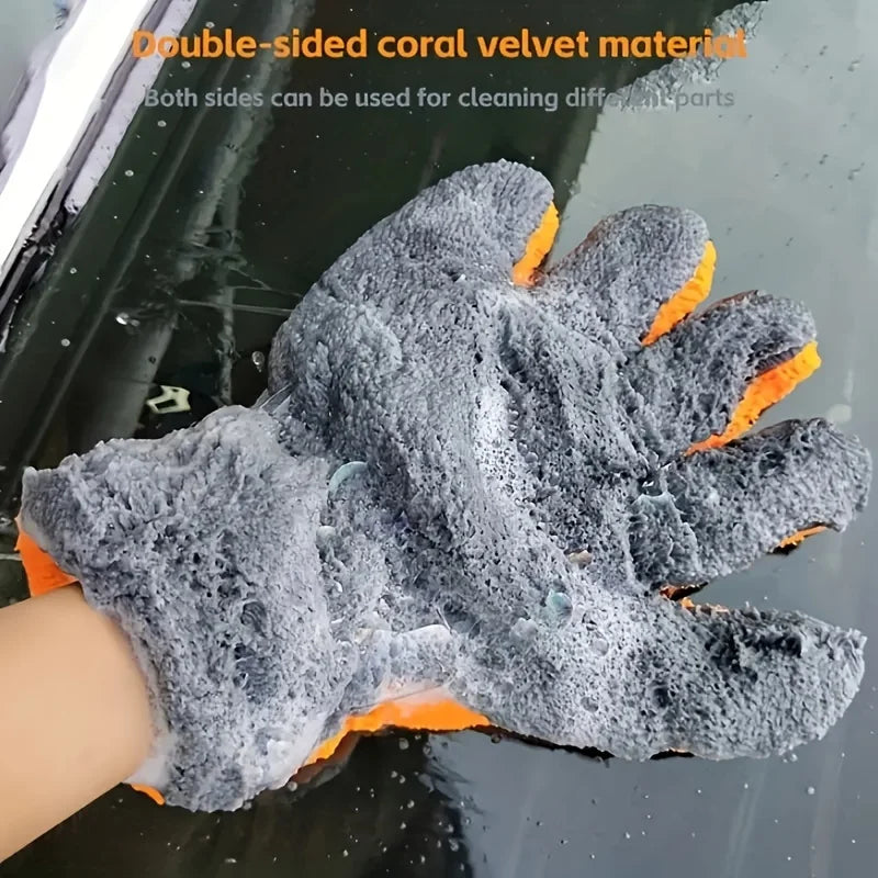 Coral Fleece Car Cleaning Glove