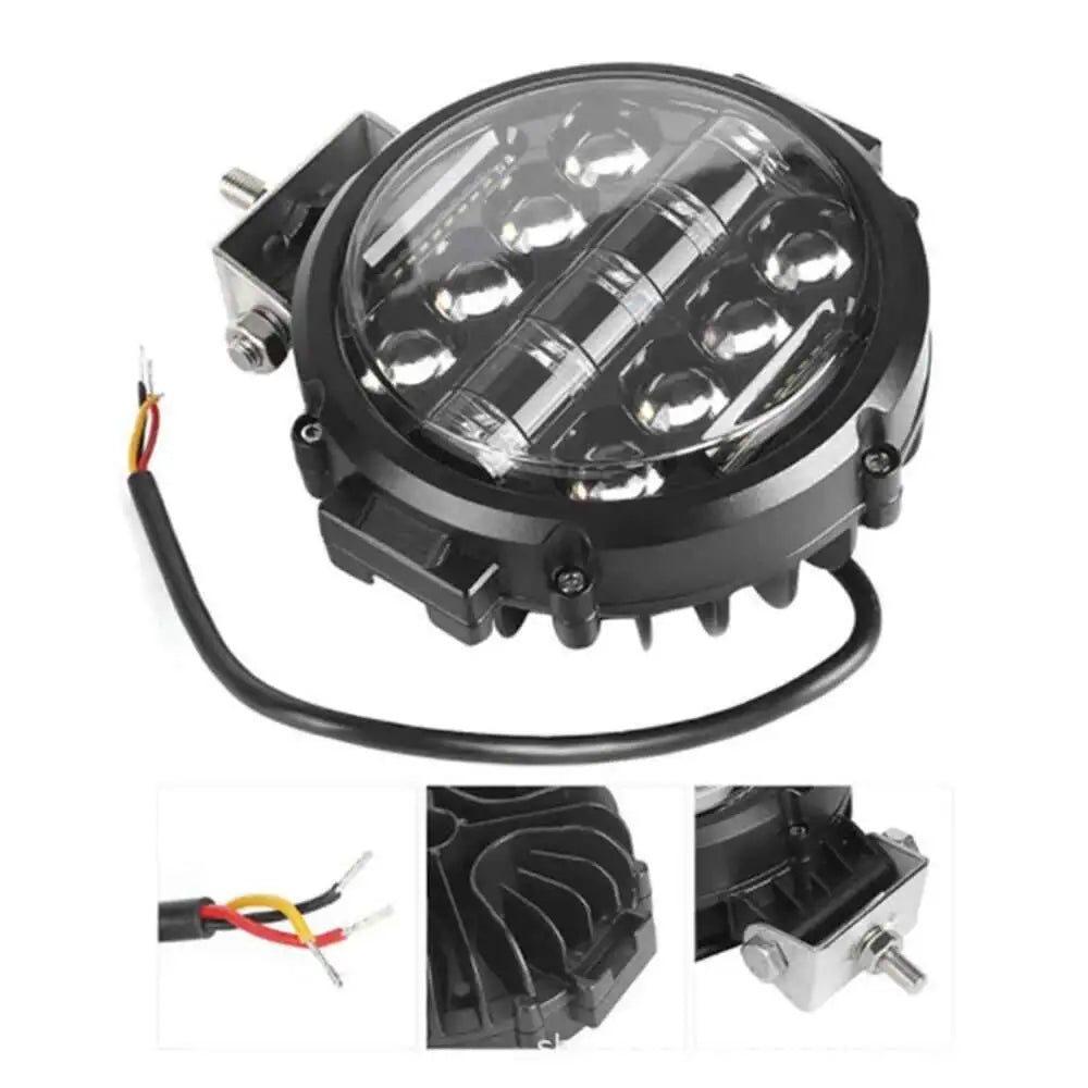 7 Inch 60W Round LED Work Light with DRL, High/Low Beam, IP68