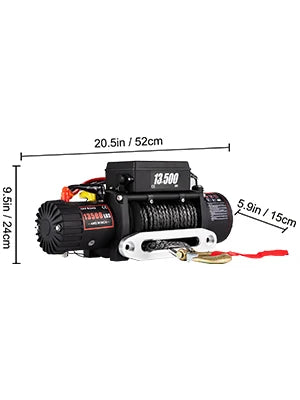 13,500 lb Electric Winch with Wireless Remote & Synthetic Rope