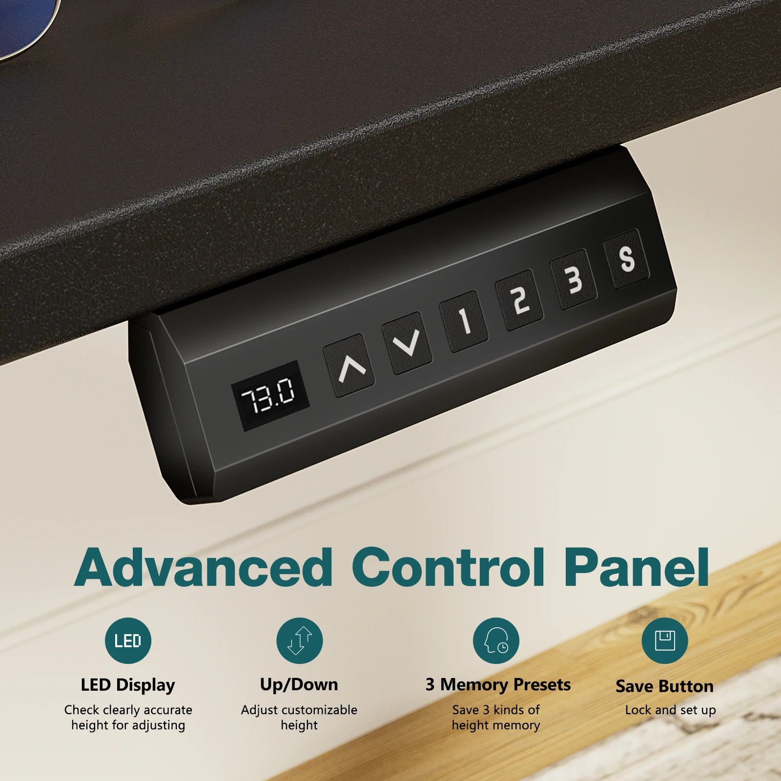 Electric Adjustable Standing Desk with Memory Height Control
