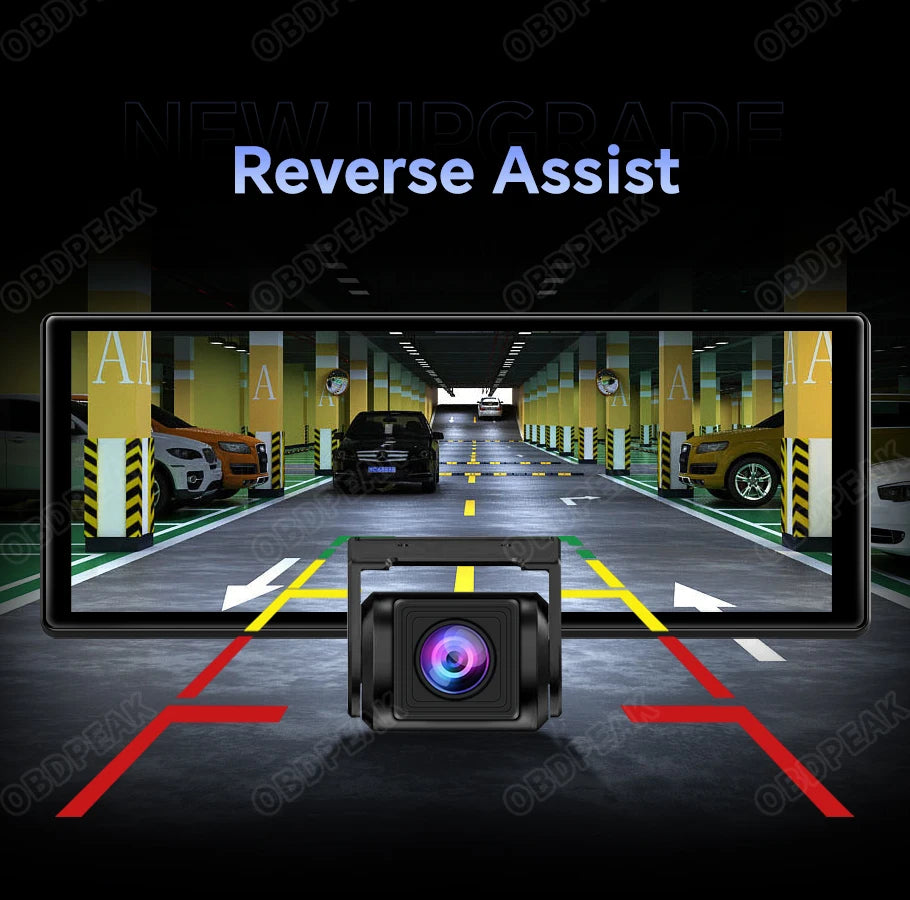 11.3" Android 14 Car Mirror Dash Cam with CarPlay, GPS & 1080P