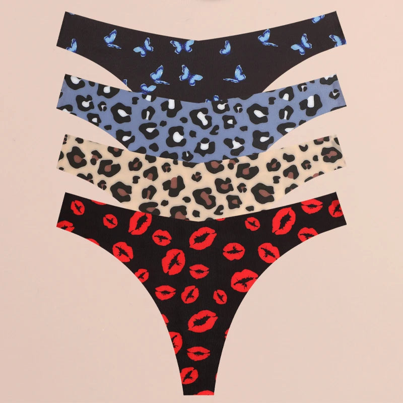 Stretchstrings voor dames met print - 4 stuks
