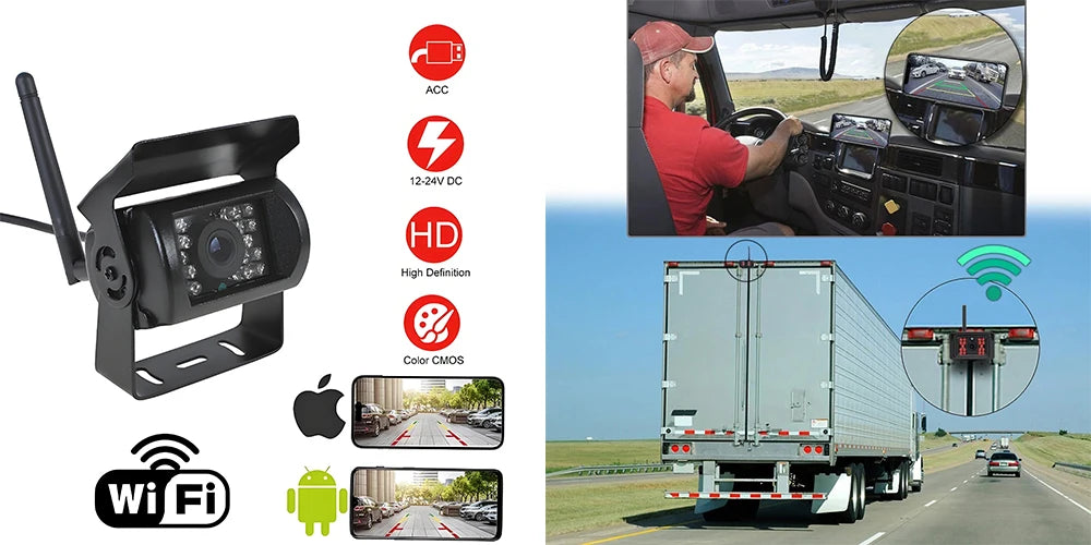 5G WiFi Truck Backup Camera 720P Night Vision for RV Bus Trailer