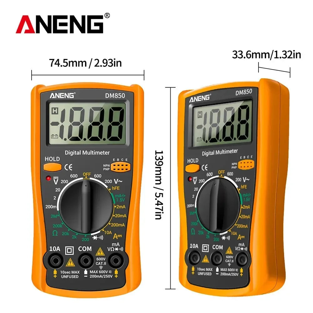 Digital Multimeter Professional 1999 Counts ANENG DM850 AC/DC Votage Current Tester Eletric Automatic Ohm Ammeter Detector Tools