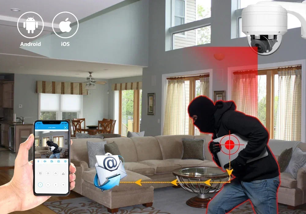 4K 8MP PTZ kupolasta kamera s 12X zumom i PoE