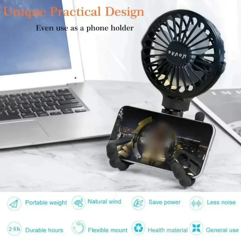 USB Handheld Folding Fan – Portable Mini Fan for Stroller and Desk