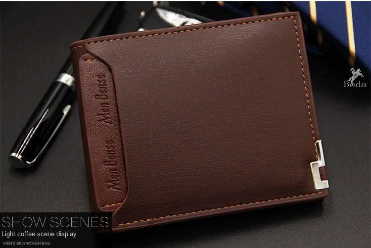 Fashion Casual Men's Short Wallet - Multi-functional Draw Card Holder for Men, Slim Cardholder Bags with Free Shipping