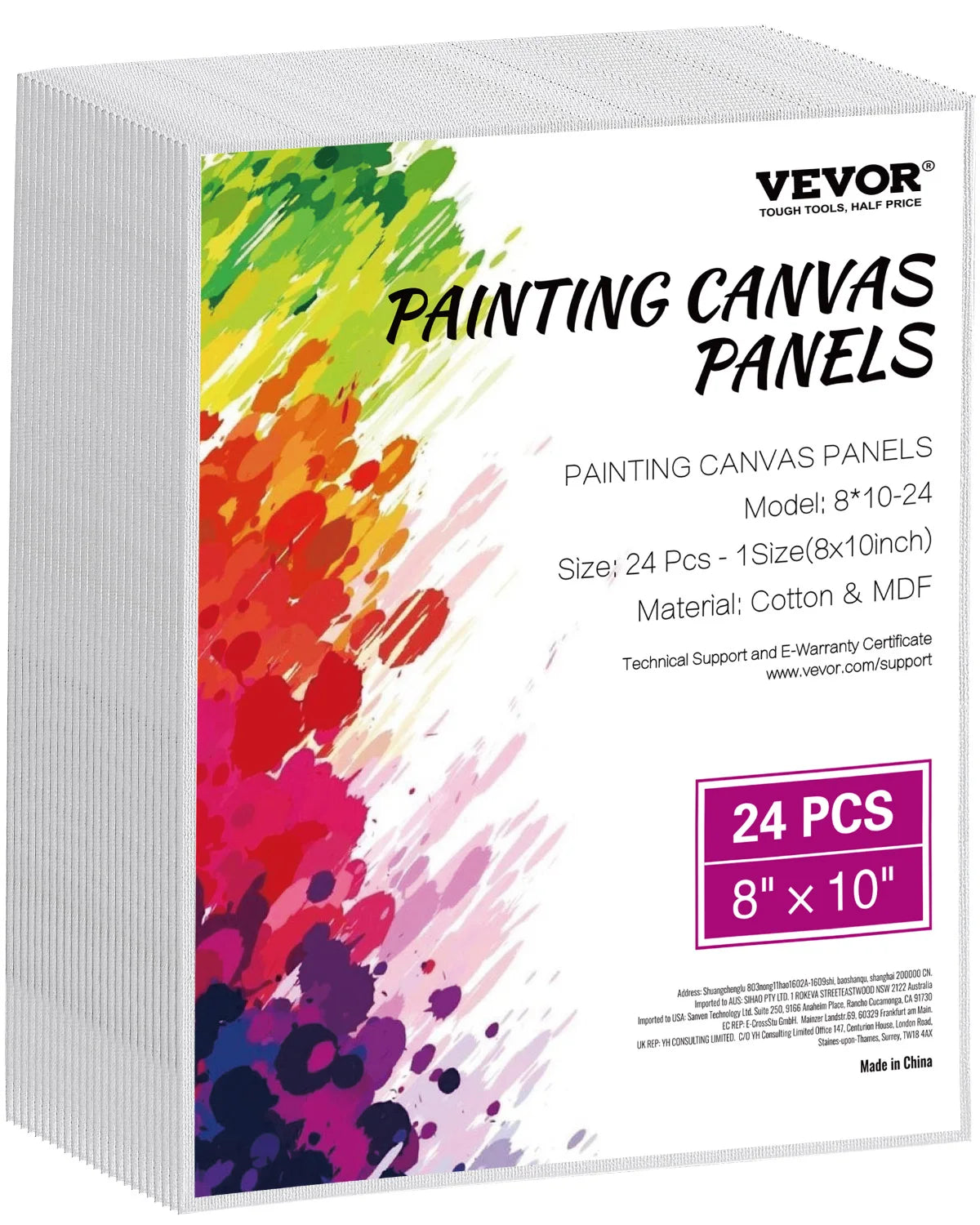 24-Pack 8x10 Inch Painting Canvas Boards