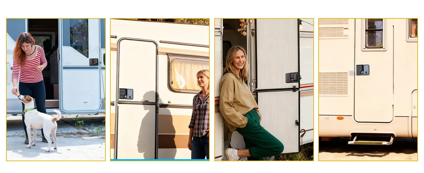 Smart RV Door Lock with Fingerprint, Keypad Remote & Weatherproof Metal
