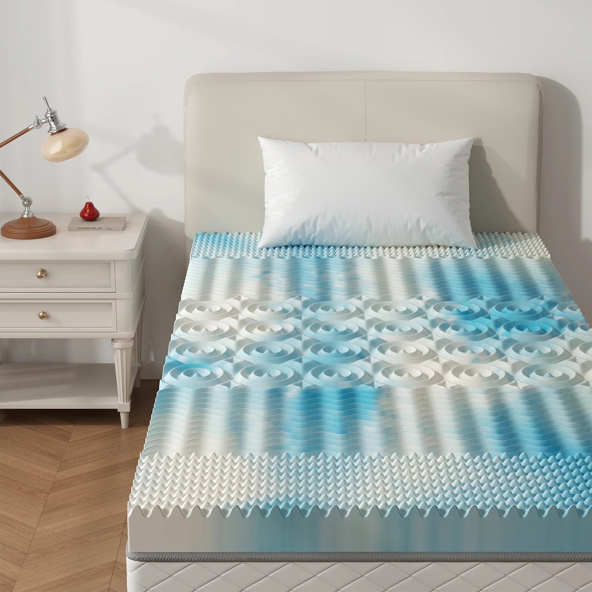 2 Inch Gel Memory Foam Mattress Topper with 5-Zone Support