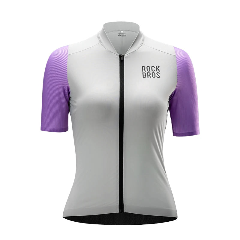 ROCKBROS letní cyklistický dres vysoce elastický měkký lehký prodyšný krátký rukáv cyklistický dres 3D střih dámské cyklistické oblečení