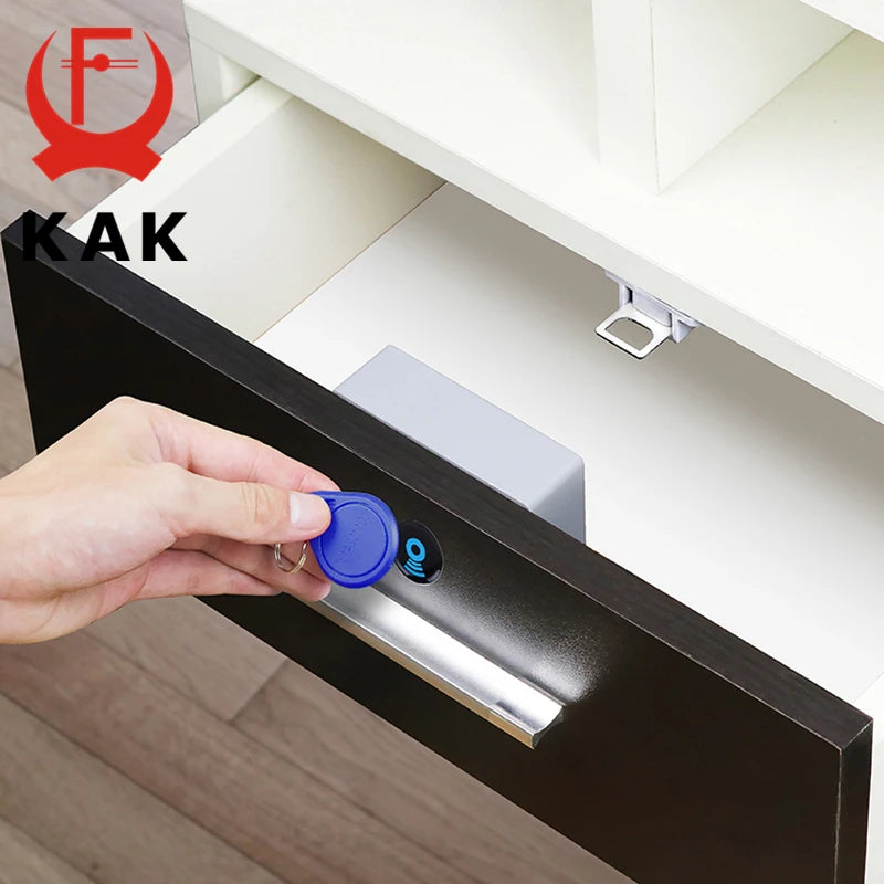 قفل إلكتروني KAK لخزانة مقفلة بنظام RFID قفل خزانة غير مرئي قفل درج مخفي أقفال بدون مفتاح أمان الأطفال قفل باب أجهزة قفل