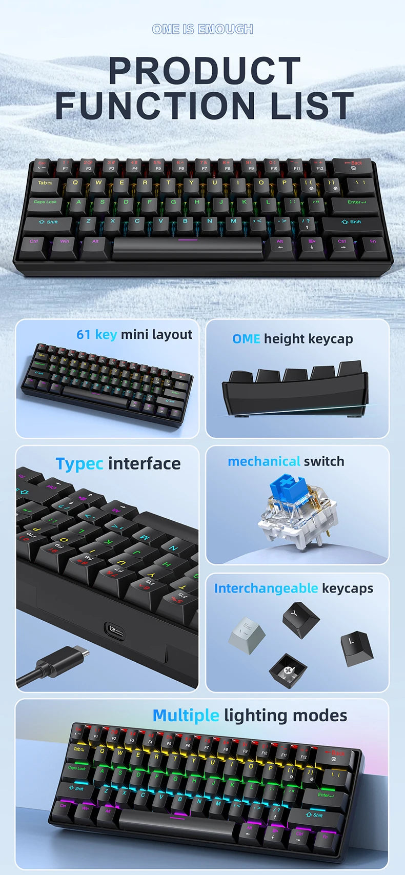K61 Compact Mechanical Keyboard