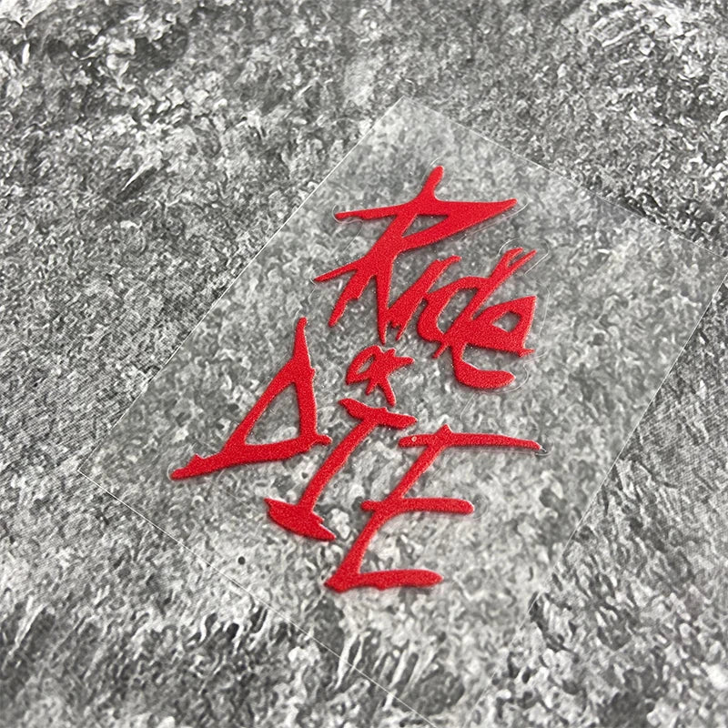 1PC Ride or Die Bike Frame Stickers Bicycle Top Tube Waterproof Vinyl Decals for MTB Bicycle Decorative Motorcycle Accessories