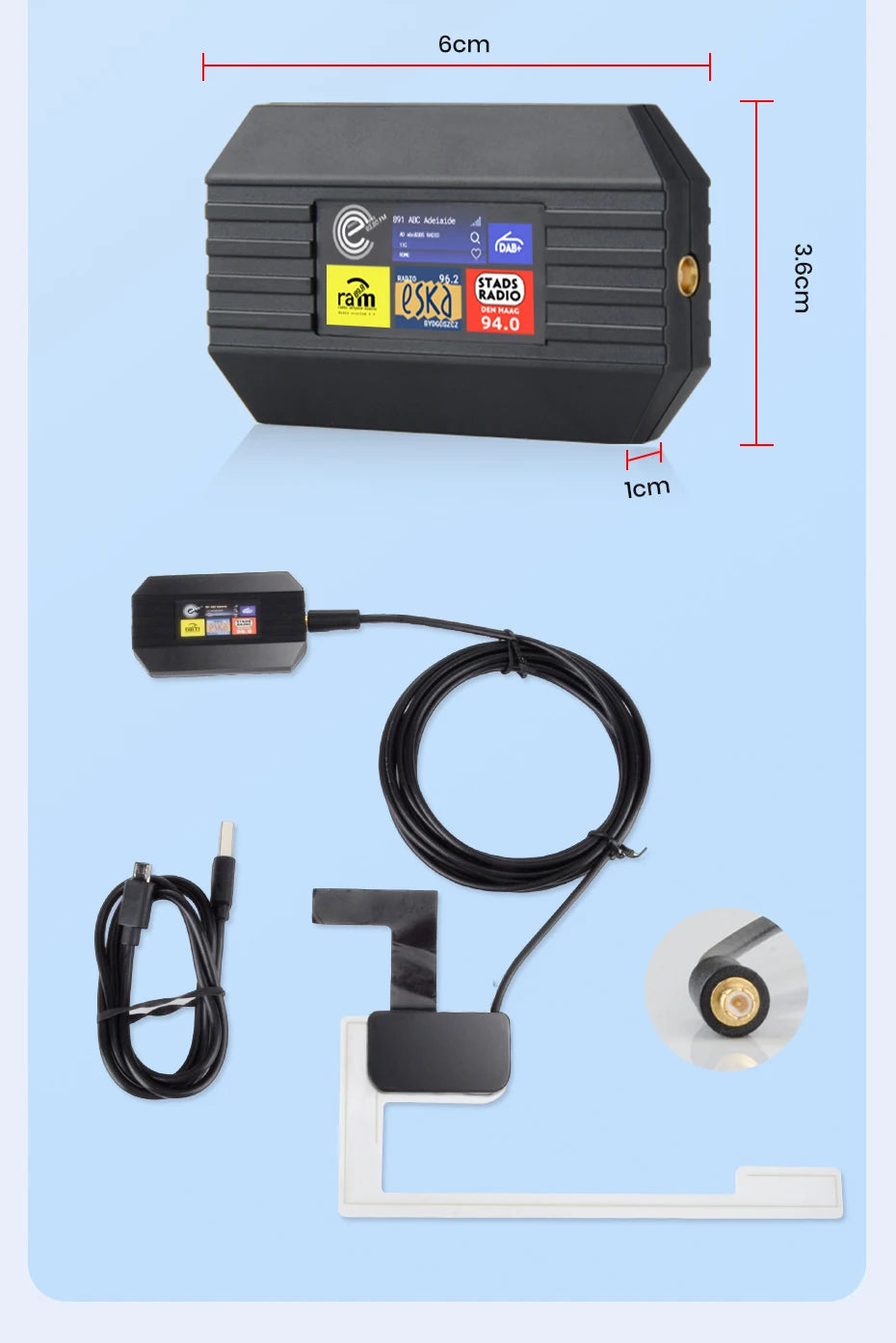 DAB Antenna With USB Adapter for Android Car Radios