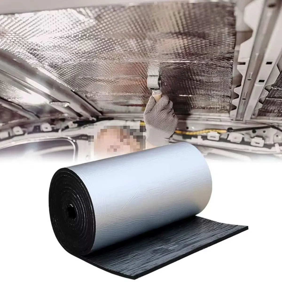 5/10mmCar Thermal Sound Insulation Cotton Roll Self Adhesive Fire Resistant Noise Reduction Mat for Roof Doors Floor Engine Hood