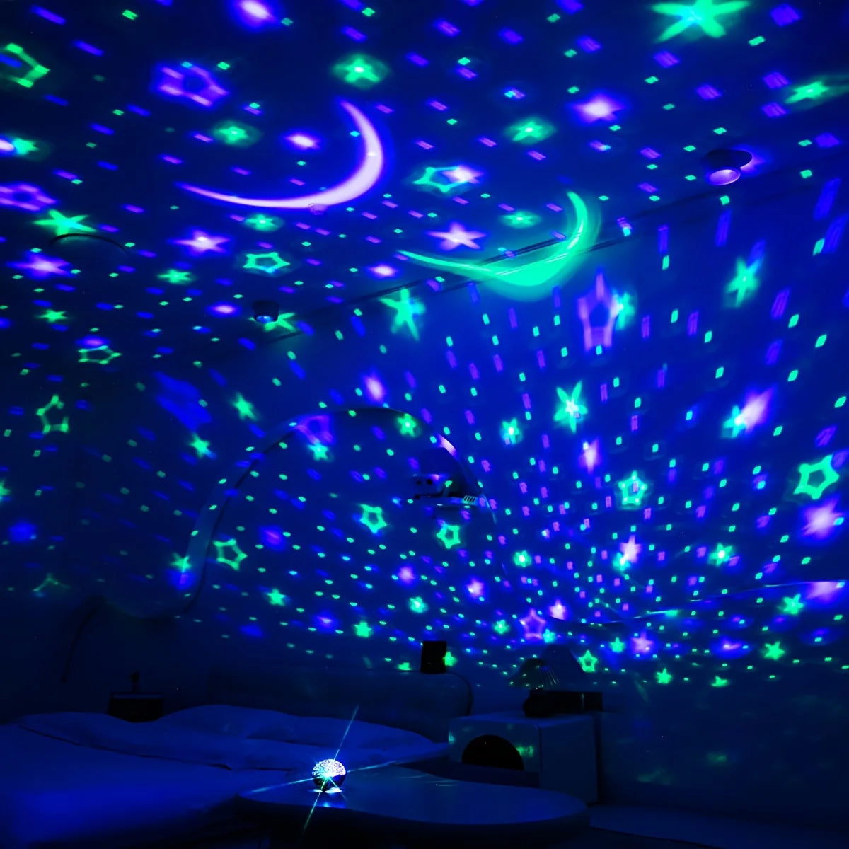 Starry Sky Galaxy Moon Projector Night Light USB RGB