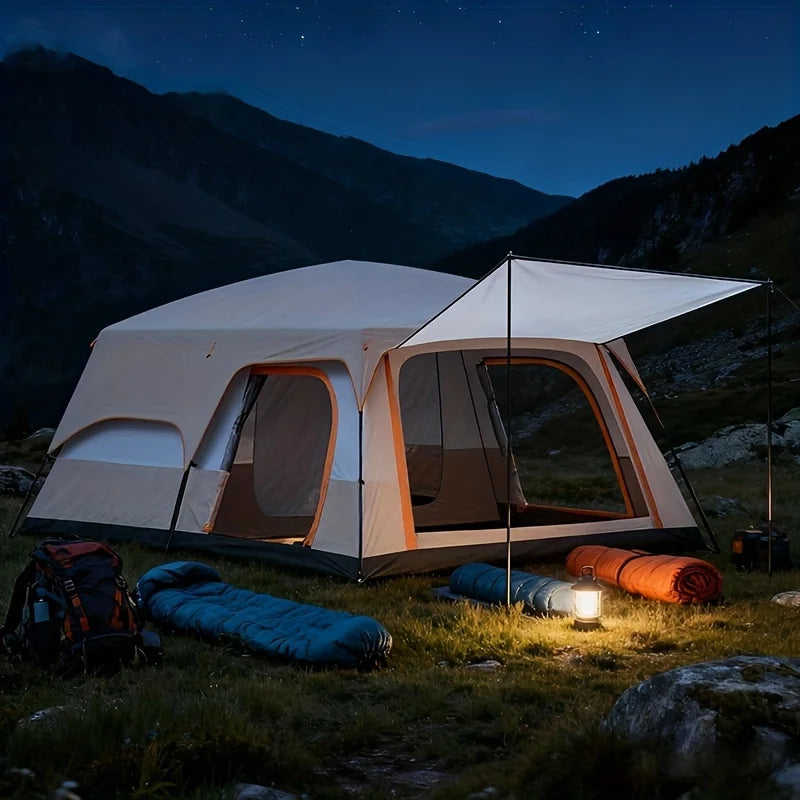 3-4 Person Camping Tent with Sun Protection & Mosquito Netting