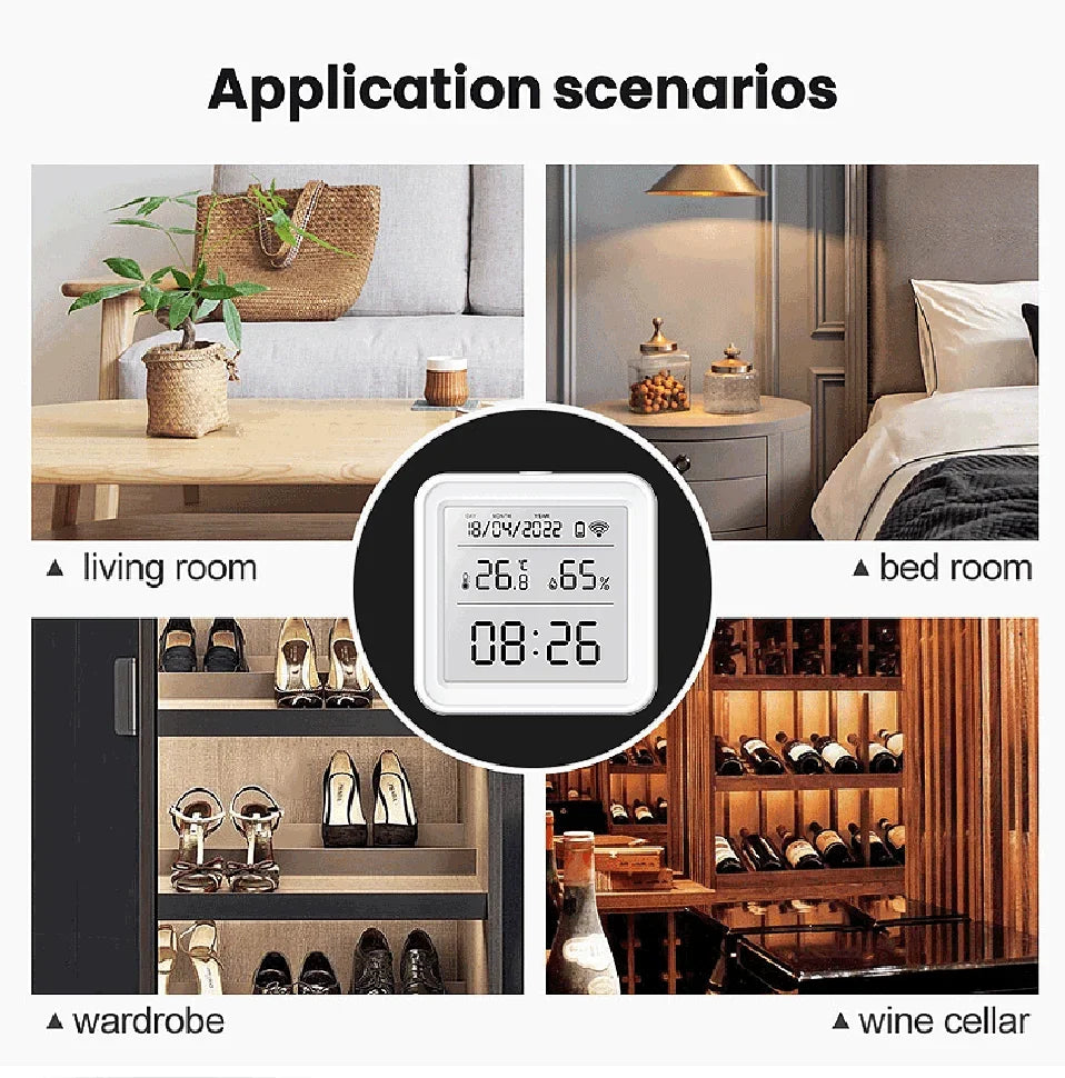 Tuya Zigbee WiFi Temperature Humidity Sensor Hygrometer Thermometer Detector Smart Life Remote Control Support Alexa Google Home