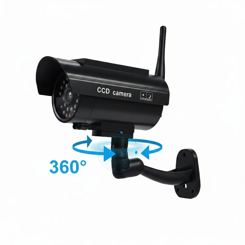 Solar Dummy Camera with Flashing Red LED