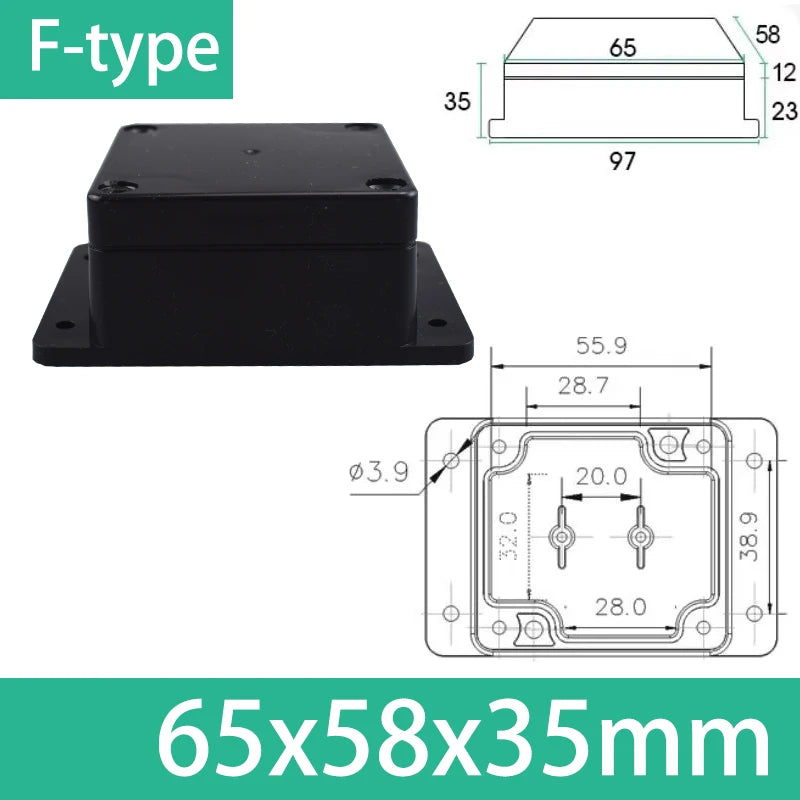 ABS Electronics Enclosure, Black or Clear Lid & Mounting Options