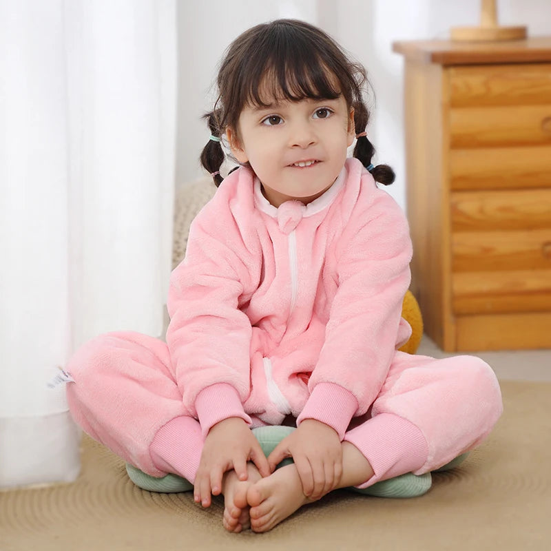 Cartoon Flannel Sleepsack Pajamas for Kids