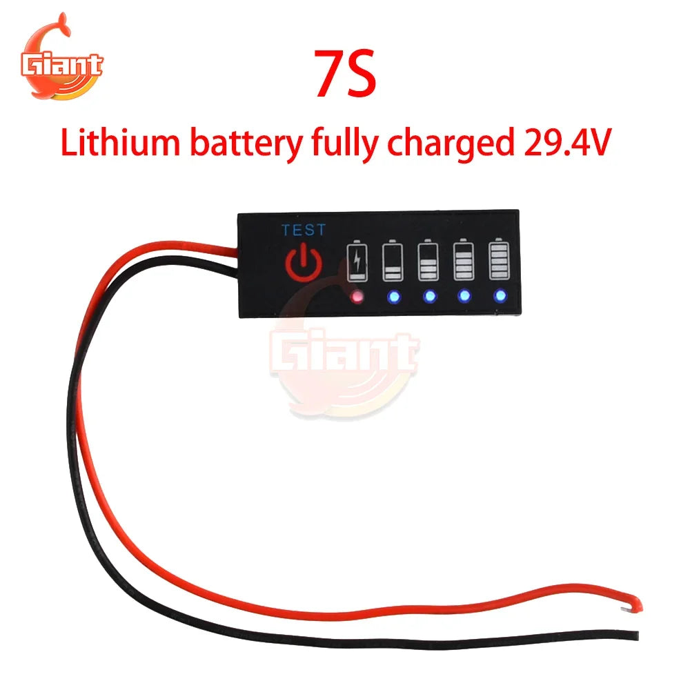 1-7S 2-8S 3-14S Battery Level Indicator 18650 Lithium Universal Battery Capacity Charge Tester LED Indicator Light Display Board