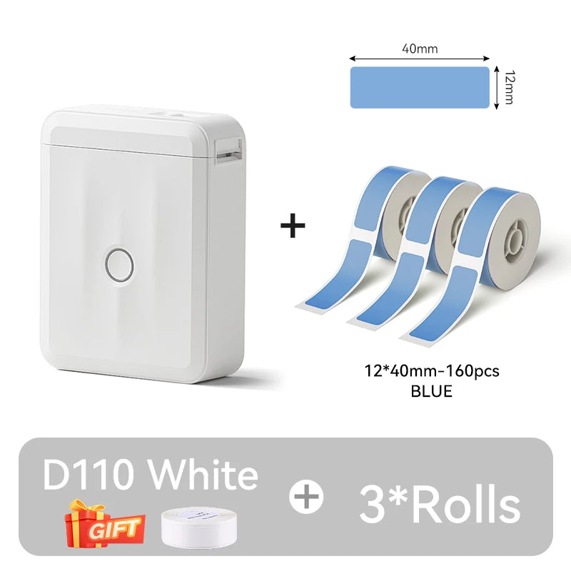 D110 Upgraded Version Thermal Label Printer Mini Portable Smart Label Maker With Tape