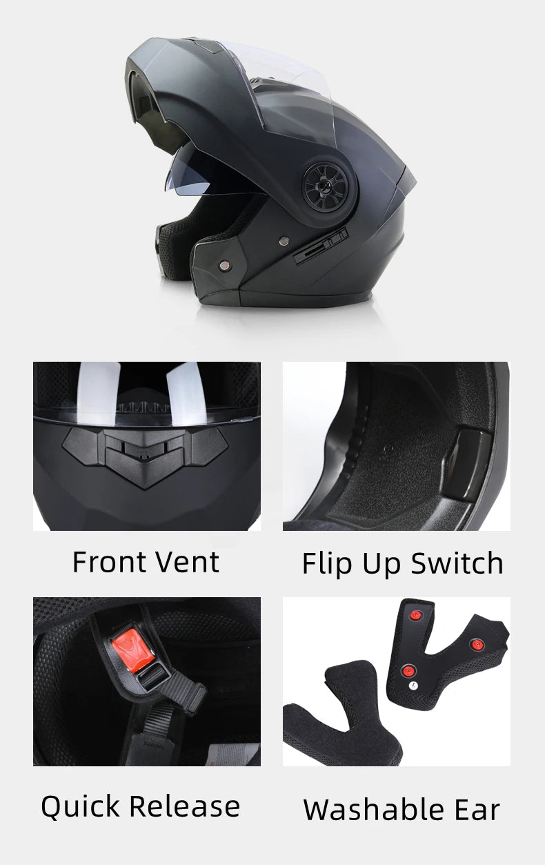 Binoclu/Bizant dual pentru bărbați/femei, cască de Moto, motocros, modular, Flip Up, personalizată, Cască integrală