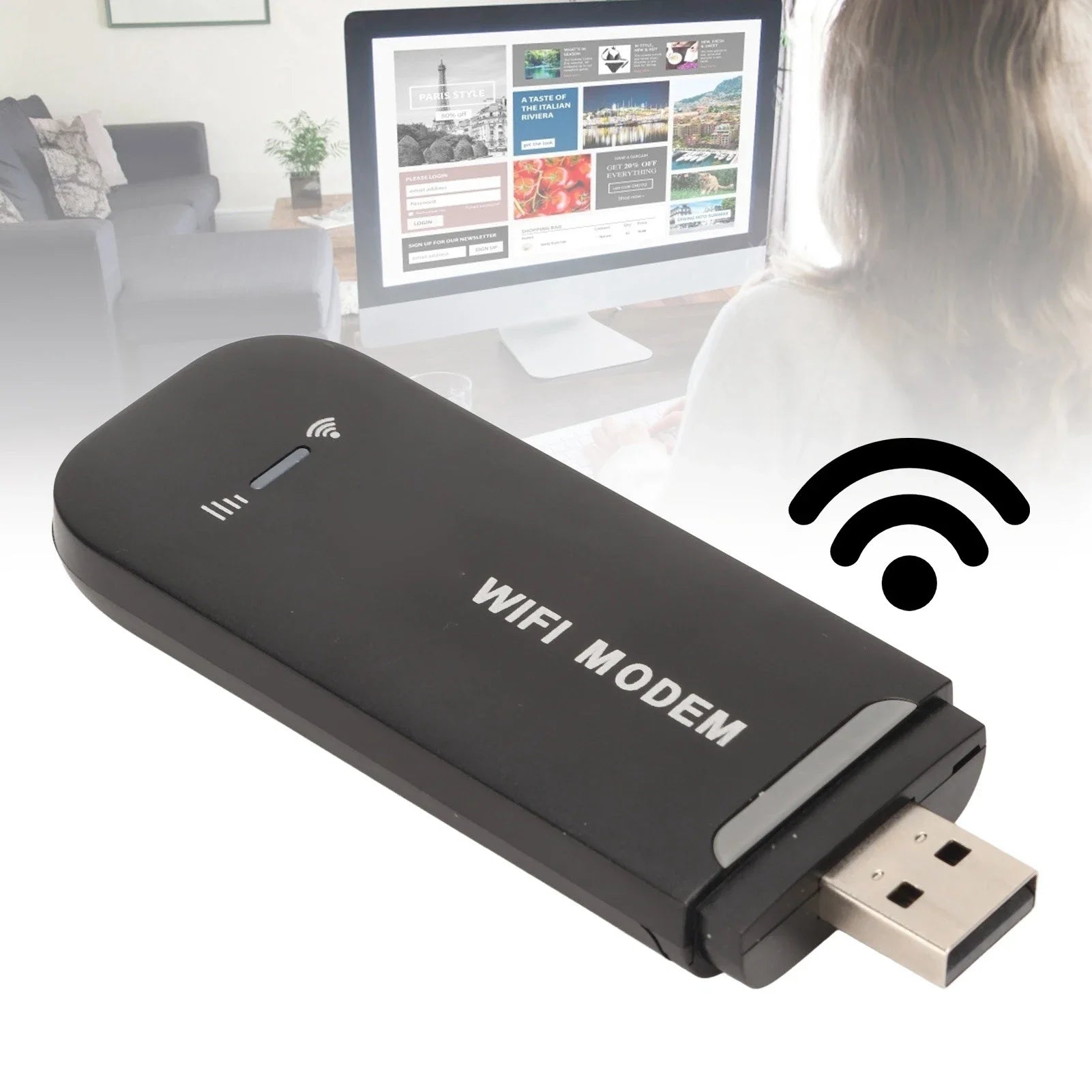 4G WiFi рутер черен До 10 потребители USB Plug and Play Micro SIM карта