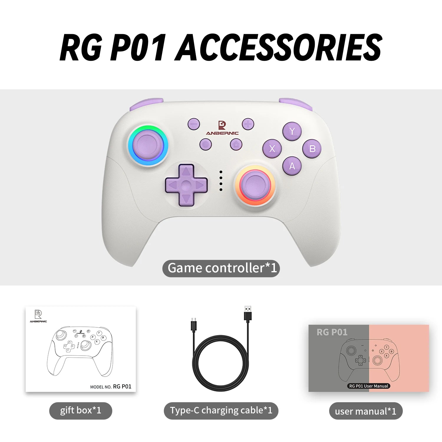 Wireless Gaming Controller with Hall Effect Triggers and Joysticks