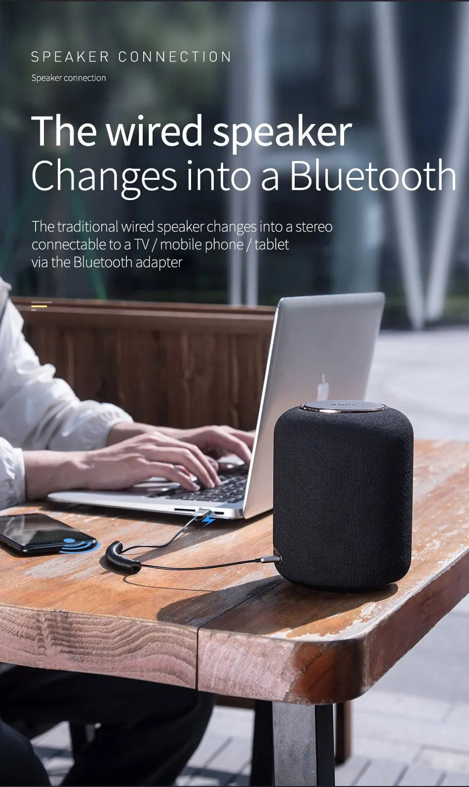 Bluetooth 5.0 AUX adaptér do auta Kábel 3,5 mm Bezdrôtový audio prijímač