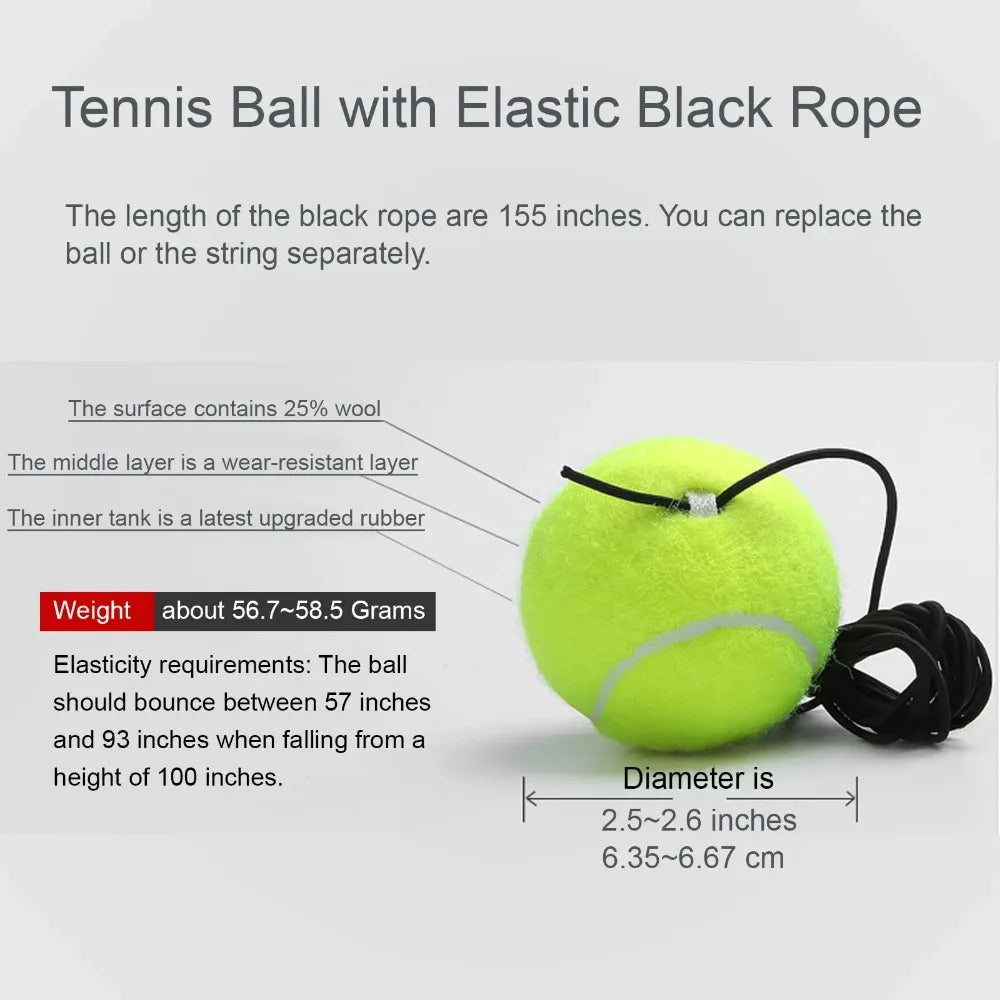 Tennis Training Ball with Elastic String - Rebound Self Practice Ball Tennis Solo Training Tool