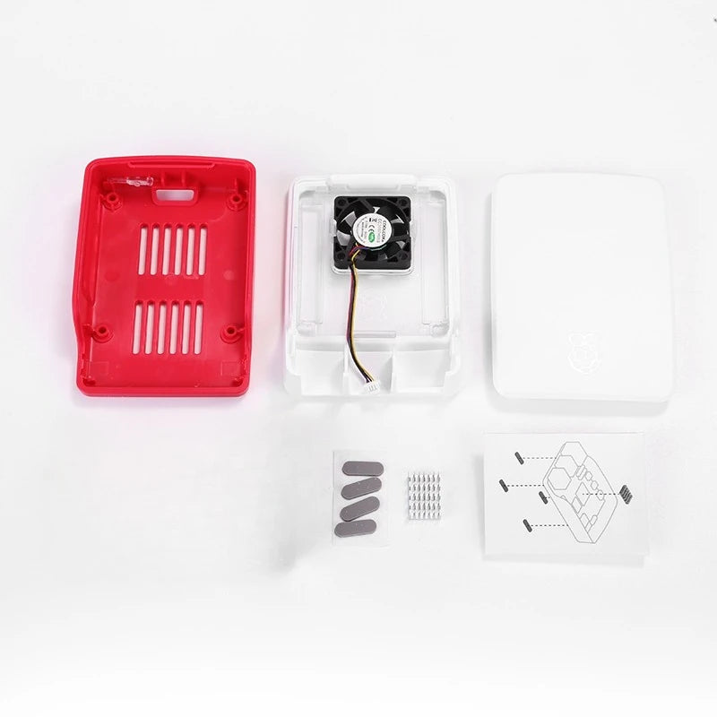 NEW Official Raspberry Pi Case Red White ABS Plastic Protective Cover With Heatsink Fans For Raspberry Pi 5