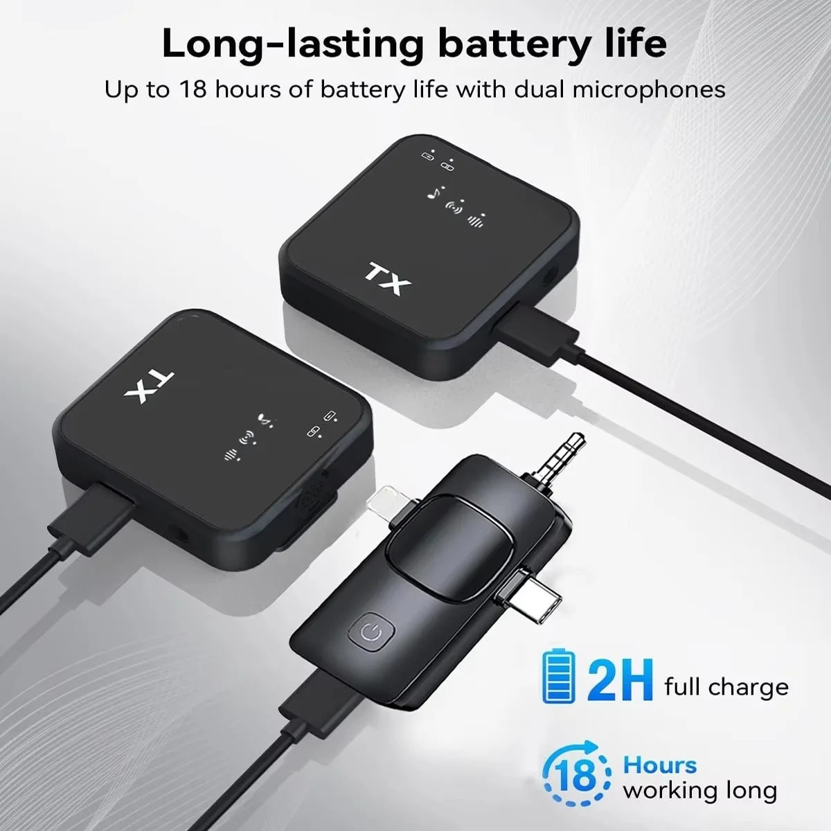Wireless Lavalier Microphone with 3-in-1 Receiver