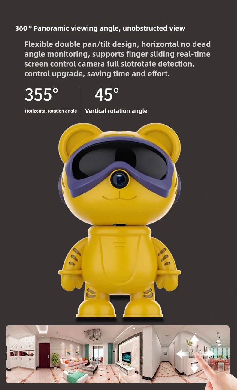 Caméra de surveillance intérieure sans fil 5MP WiFi Vision nocturne PTZ Son à deux voies Protection de sécurité HD Smart Home P6 Slite Robot Cam